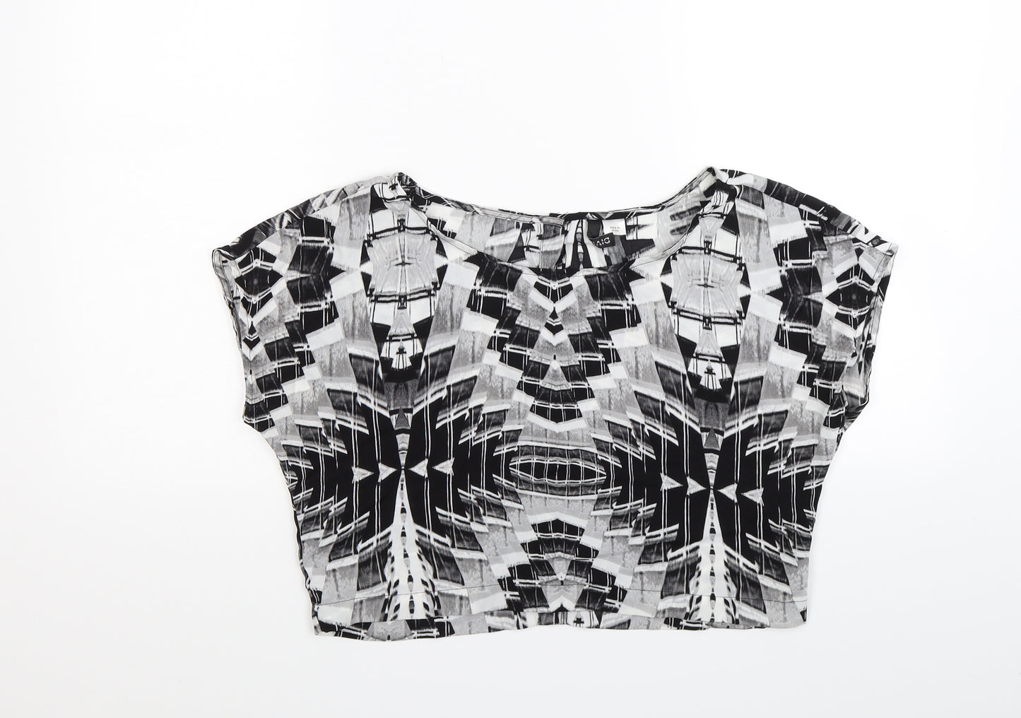 Divided Womens Black   Cropped Blouse Size 8