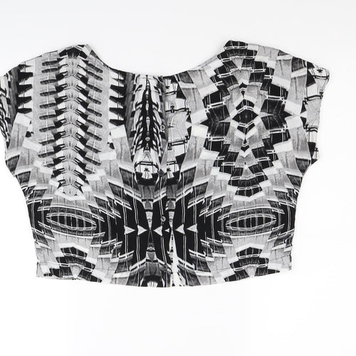 Divided Womens Black   Cropped Blouse Size 8