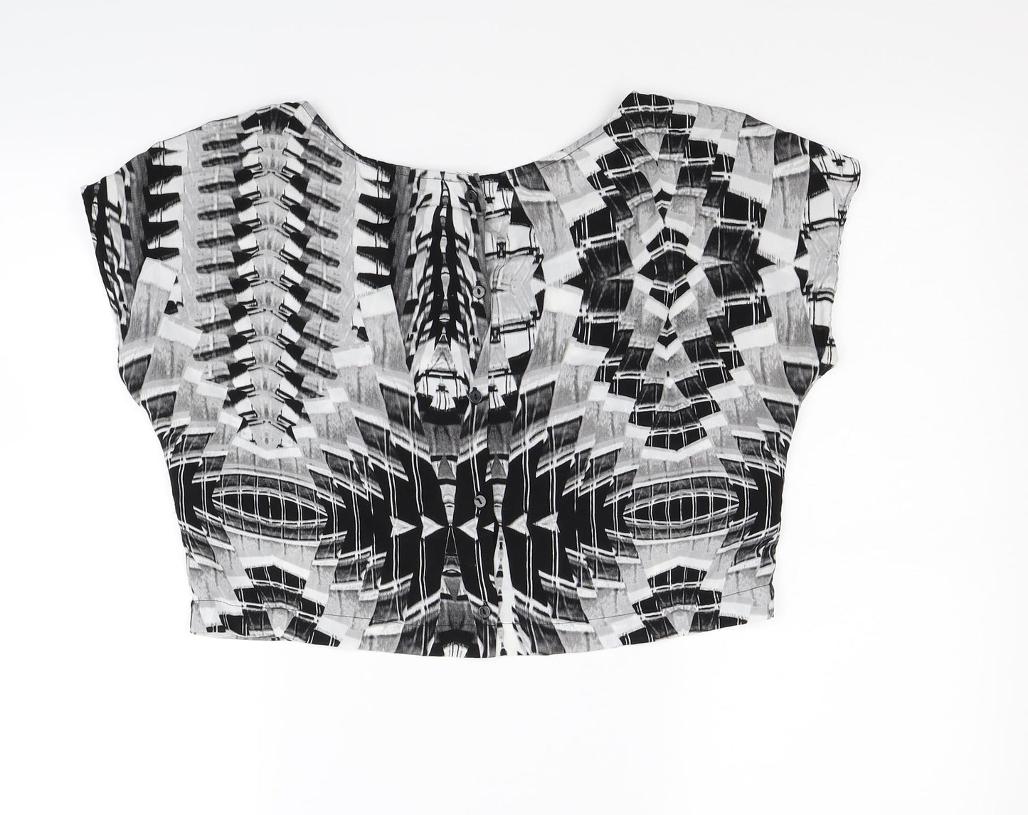 Divided Womens Black   Cropped Blouse Size 8