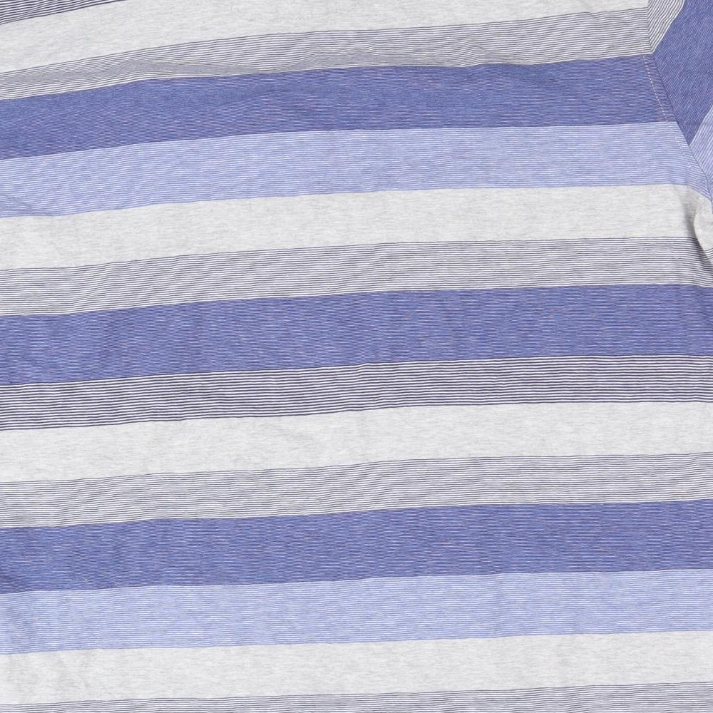 Marks and Spencer Mens Blue Striped   Polo Size L
