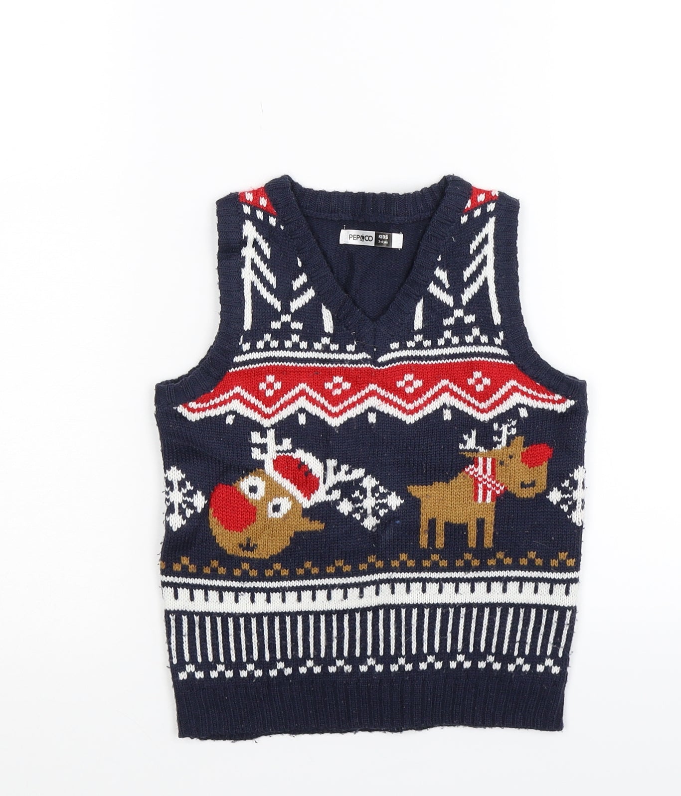 Pep & Co Boys Blue   Pullover Jumper Size 3-4 Years  - Christmas Jumper