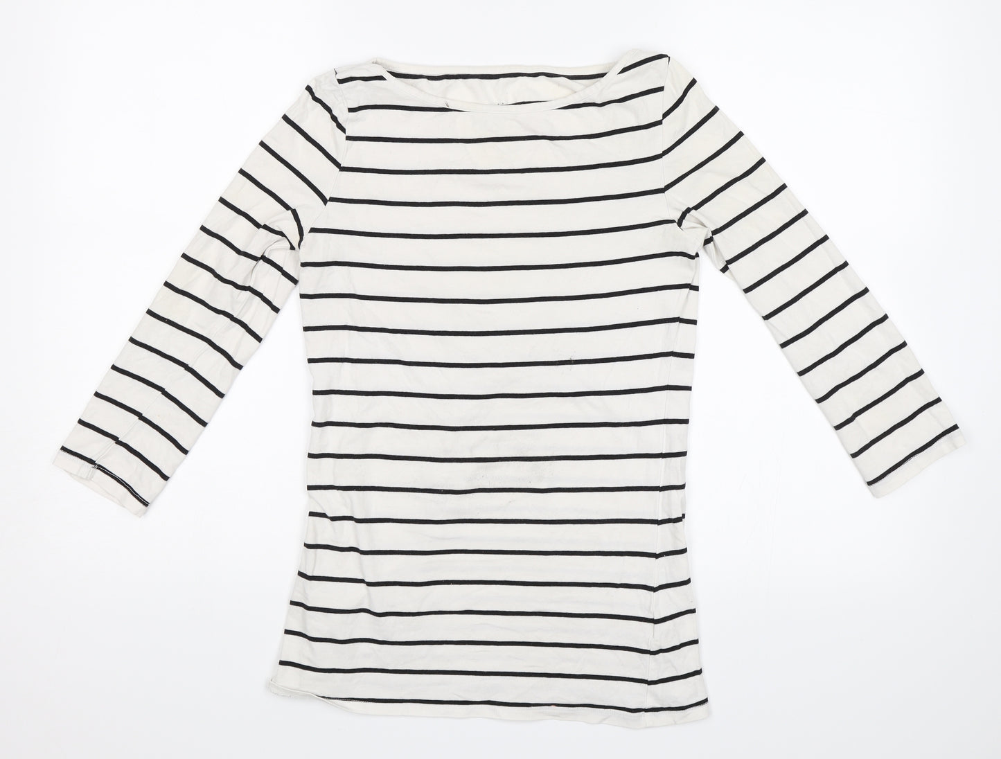 Atmosphere Womens White Striped  Jersey T-Shirt Size 10