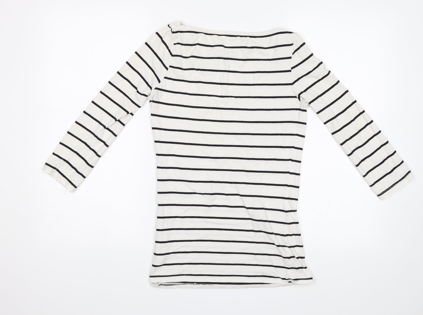 Atmosphere Womens White Striped  Jersey T-Shirt Size 10