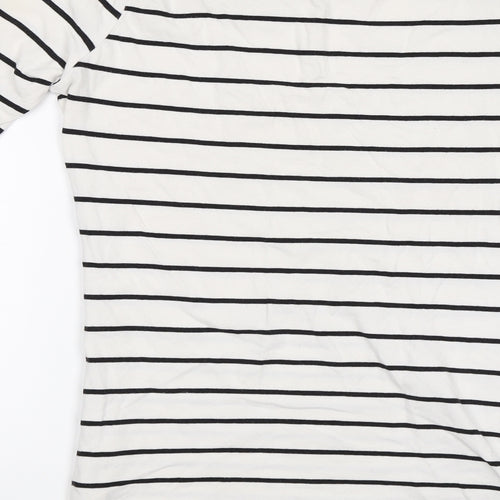 Atmosphere Womens White Striped  Jersey T-Shirt Size 10