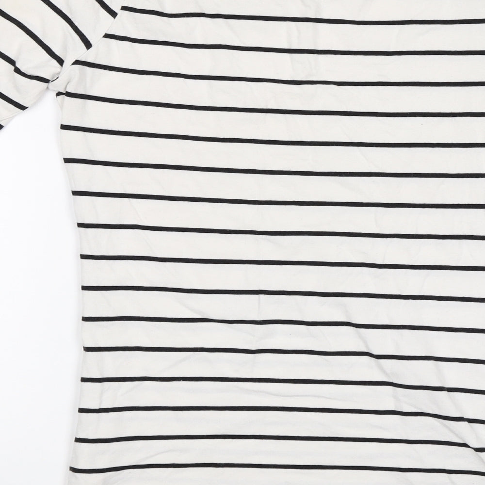 Atmosphere Womens White Striped  Jersey T-Shirt Size 10