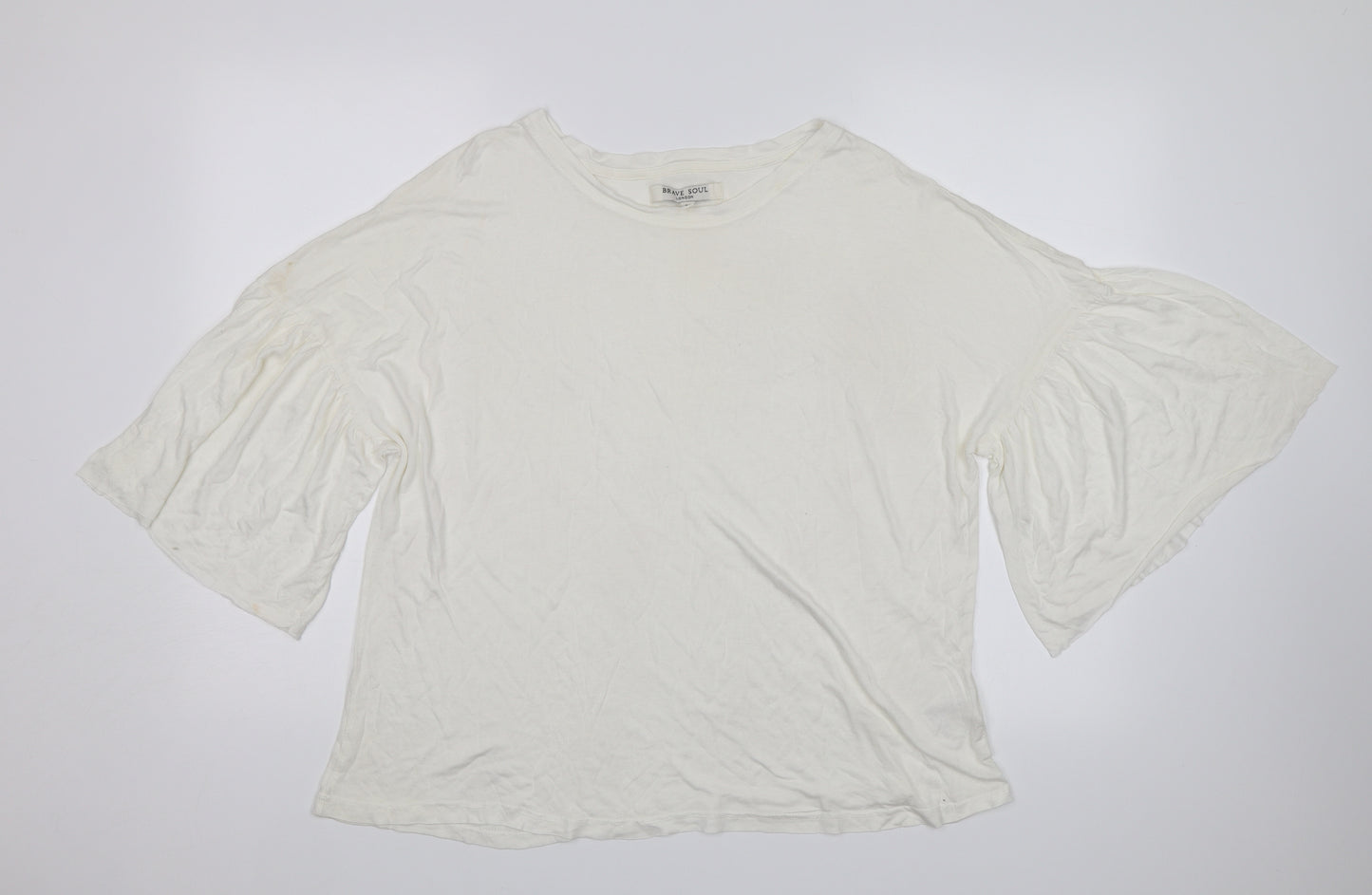Brave Soul Womens White   Basic T-Shirt Size M