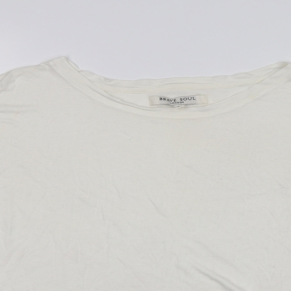 Brave Soul Womens White   Basic T-Shirt Size M