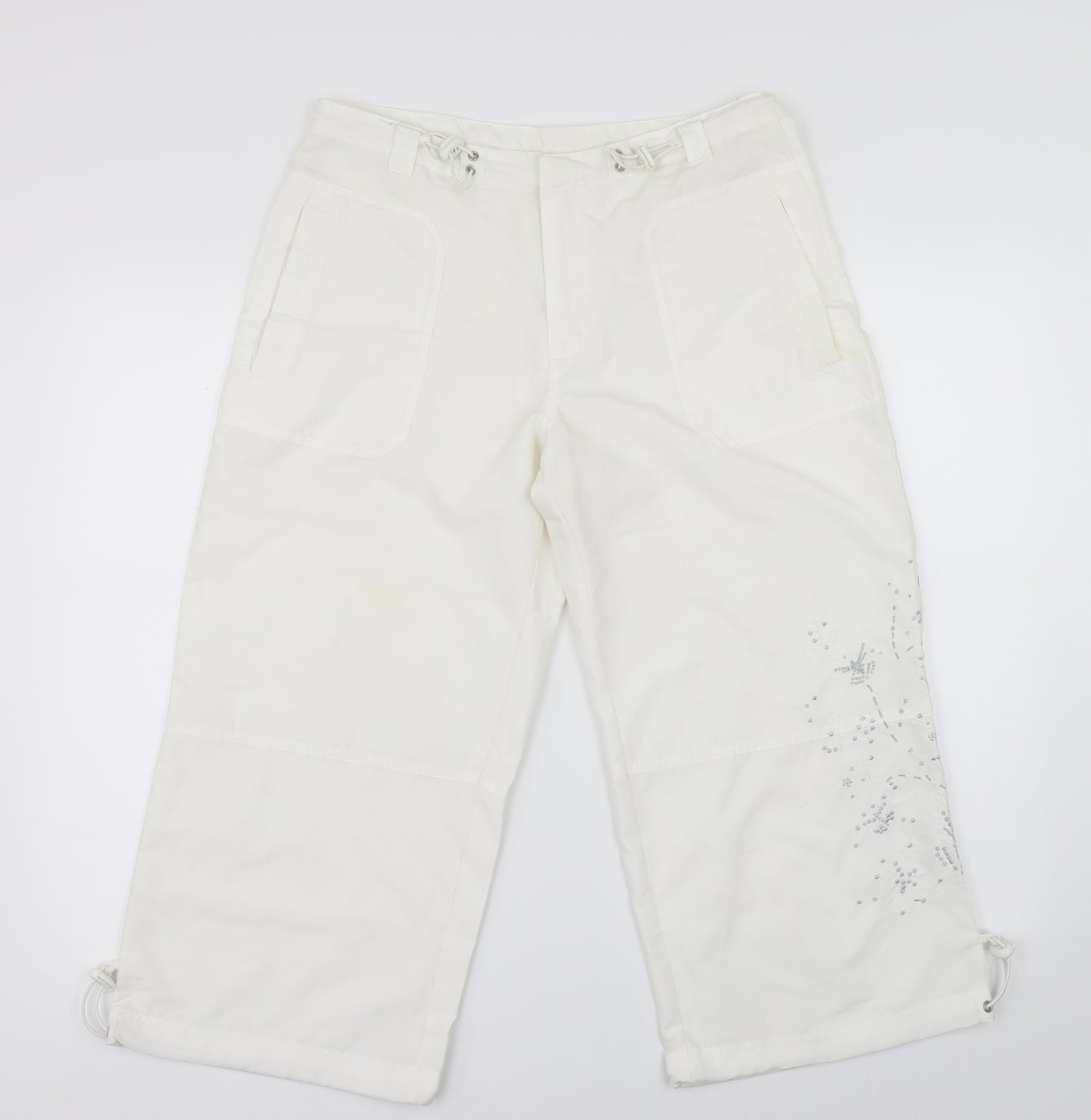 For Women Womens White   Trousers  Size 12 L20 in