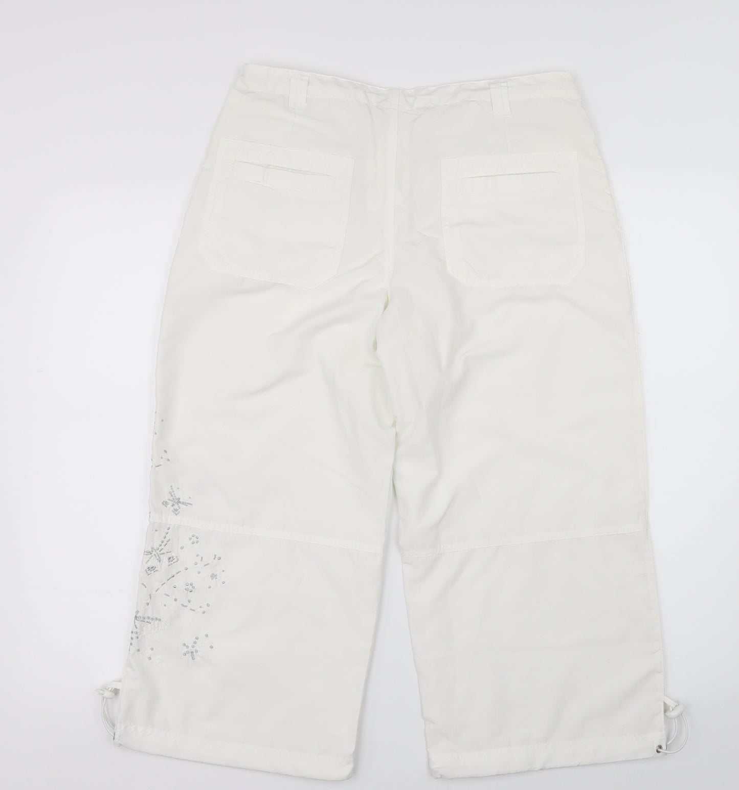 For Women Womens White   Trousers  Size 12 L20 in