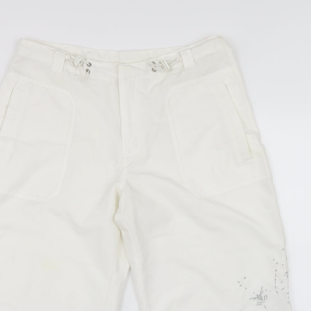 For Women Womens White   Trousers  Size 12 L20 in