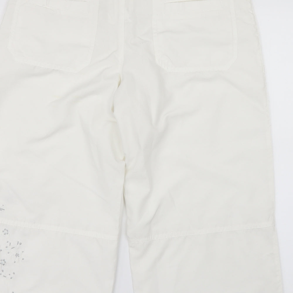 For Women Womens White   Trousers  Size 12 L20 in