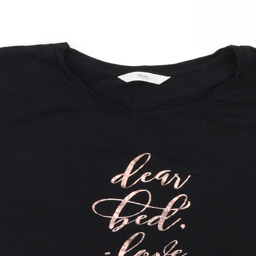 Boux Womens Black   Basic T-Shirt Size XS  - Dear bed I love you