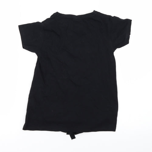 Pep&Co Girls Black   Basic T-Shirt Size 6-7 Years  - Friends