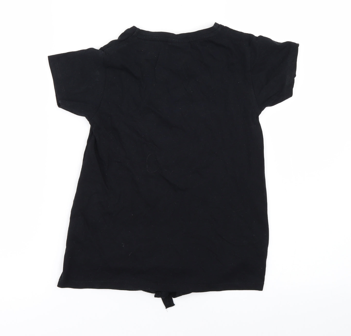 Pep&Co Girls Black   Basic T-Shirt Size 6-7 Years  - Friends
