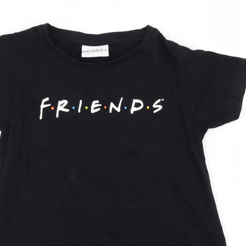 Pep&Co Girls Black   Basic T-Shirt Size 6-7 Years  - Friends