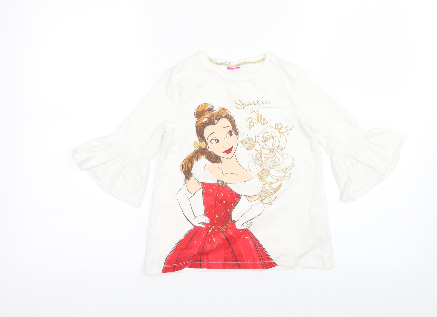 Preowrn Girls White   Basic Blouse Size 5-6 Years  - Sparkle like Belle