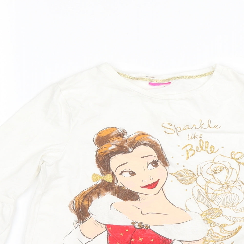 Preowrn Girls White   Basic Blouse Size 5-6 Years  - Sparkle like Belle