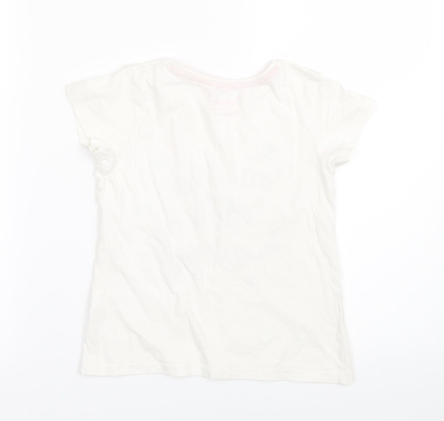 Primark Girls White   Basic T-Shirt Size 6-7 Years  - Follow your Dreams