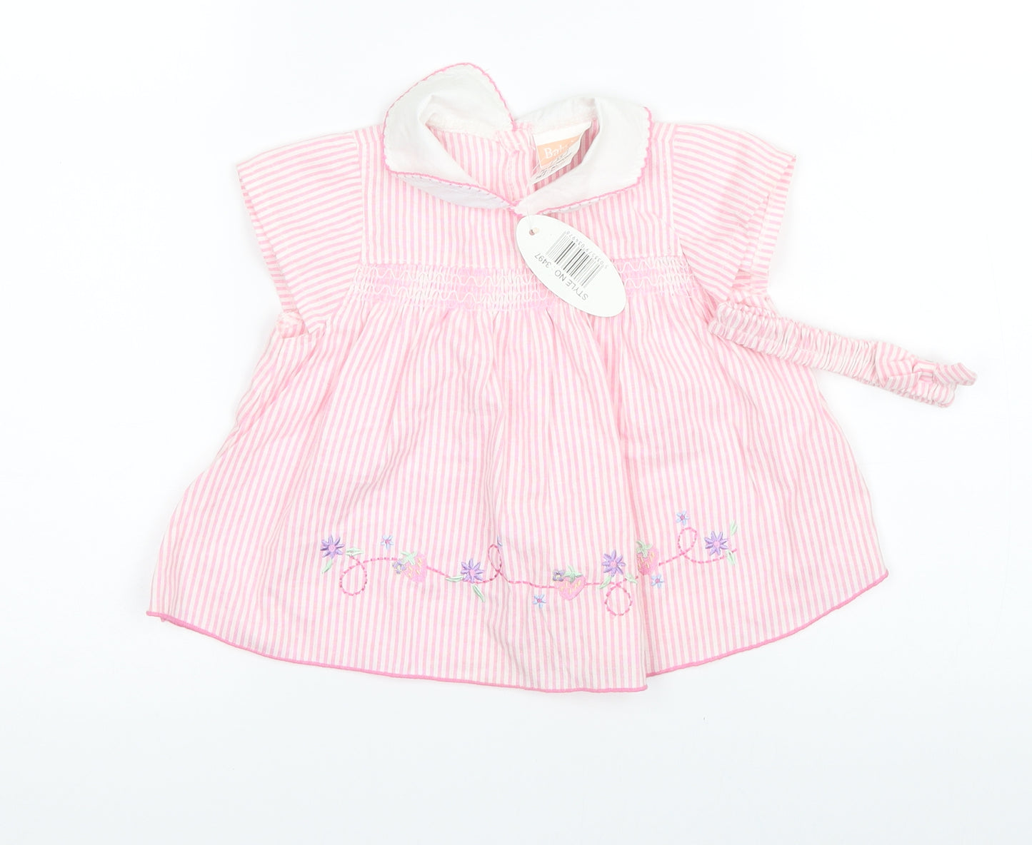 Baby C Baby Pink Striped  Shift  Size 9-12 Months