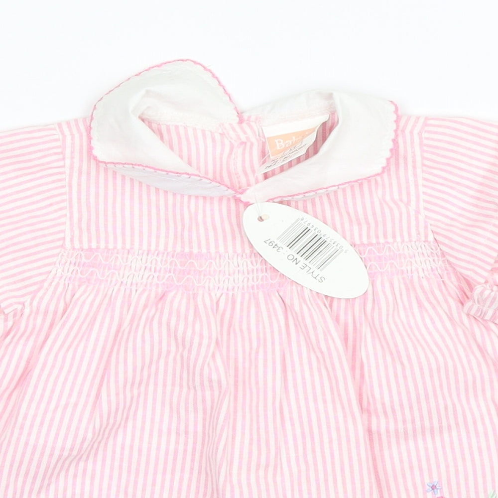 Baby C Baby Pink Striped  Shift  Size 9-12 Months
