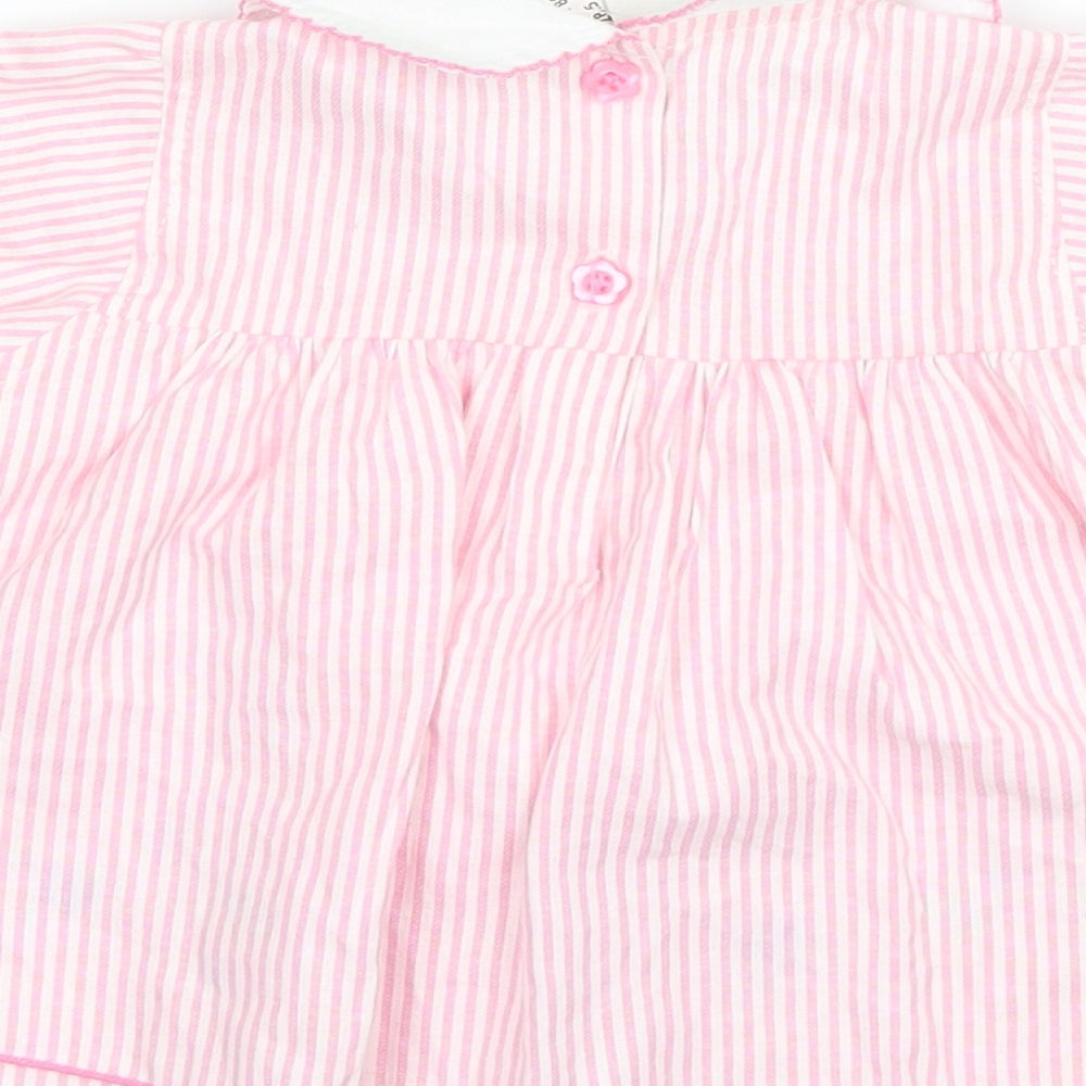 Baby C Baby Pink Striped  Shift  Size 9-12 Months