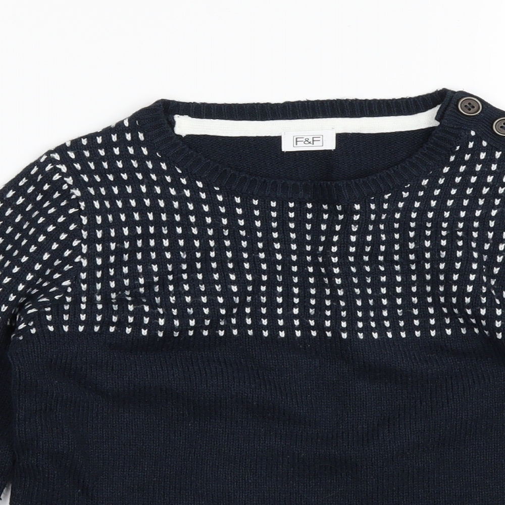 F&F Boys Blue   Pullover Jumper Size 6-7 Years