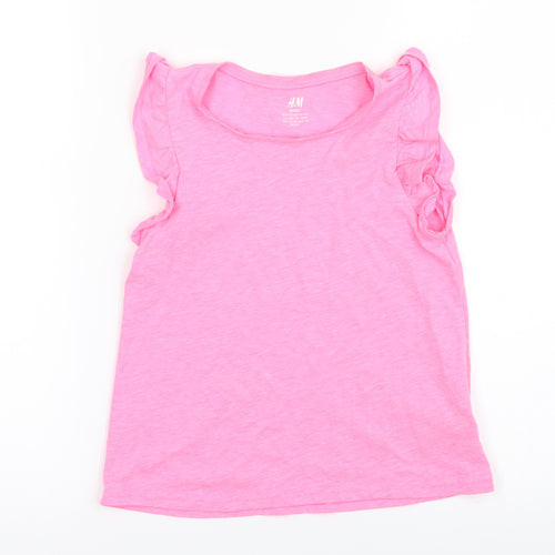 H&M Girls Pink   Basic T-Shirt Size 7-8 Years