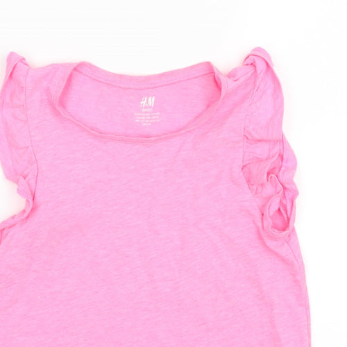 H&M Girls Pink   Basic T-Shirt Size 7-8 Years