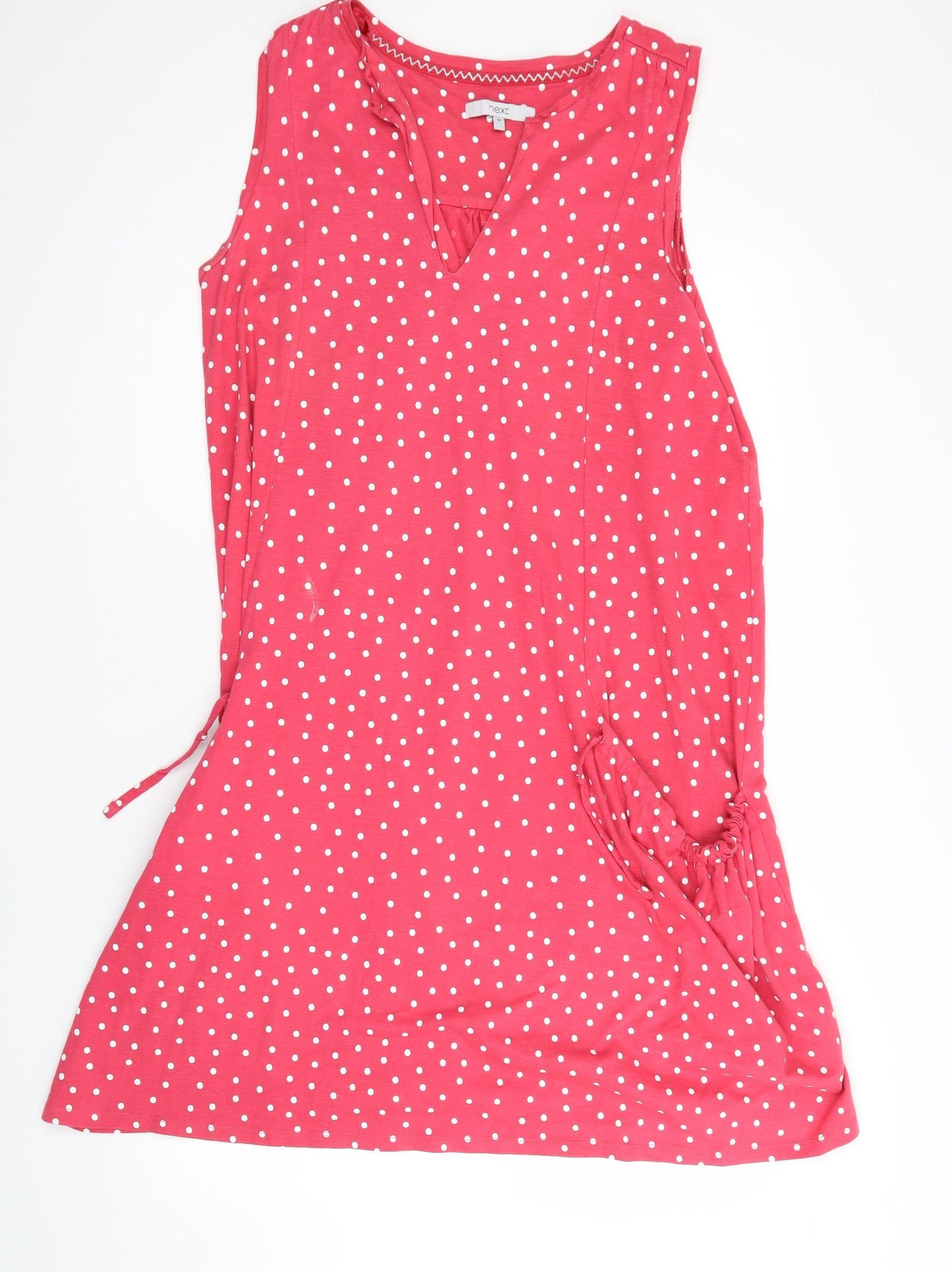 NEXT Womens Red Polka Dot  Pinafore/Dungaree Dress  Size 18