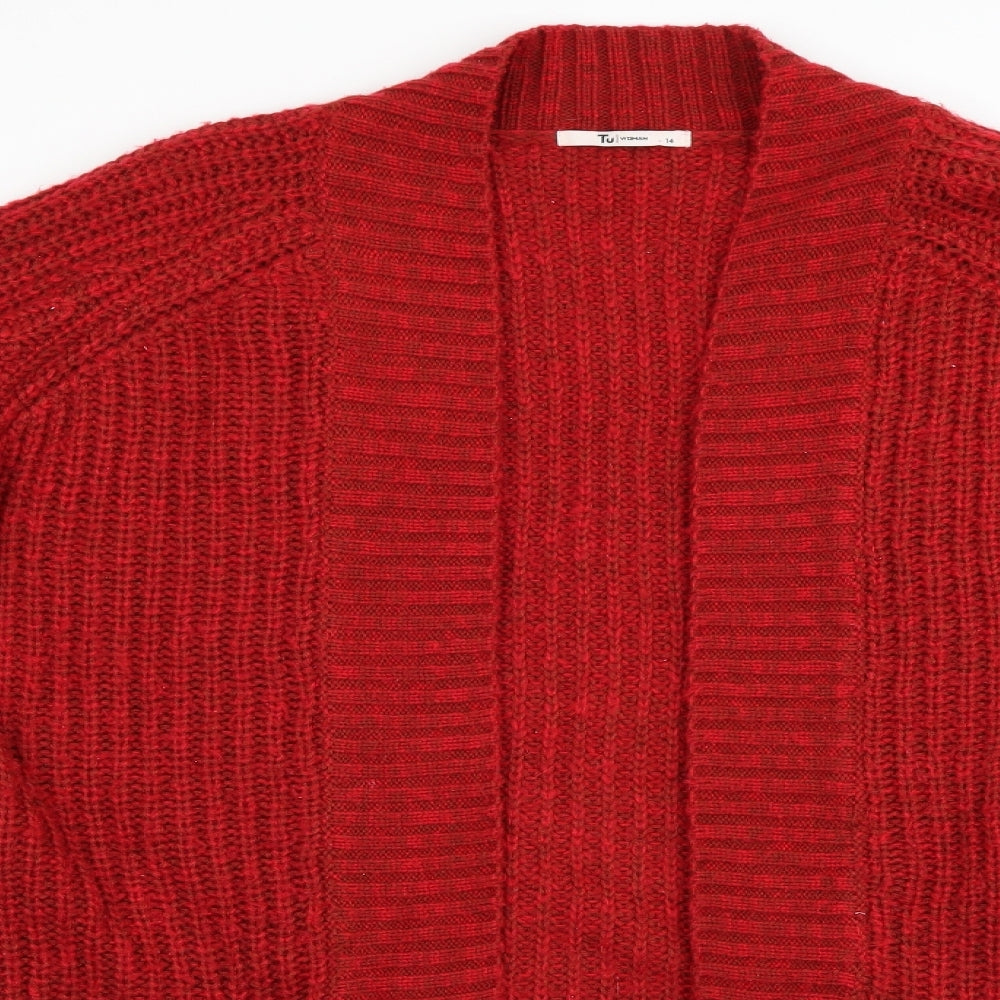 TU Womens Red   Cardigan Jumper Size 14