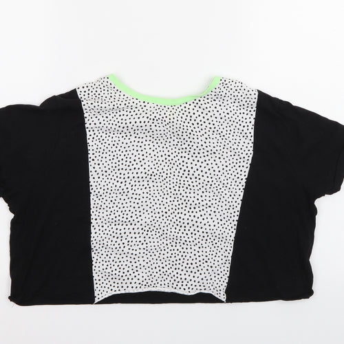 Primark Womens Black Polka Dot  Basic T-Shirt Size 12