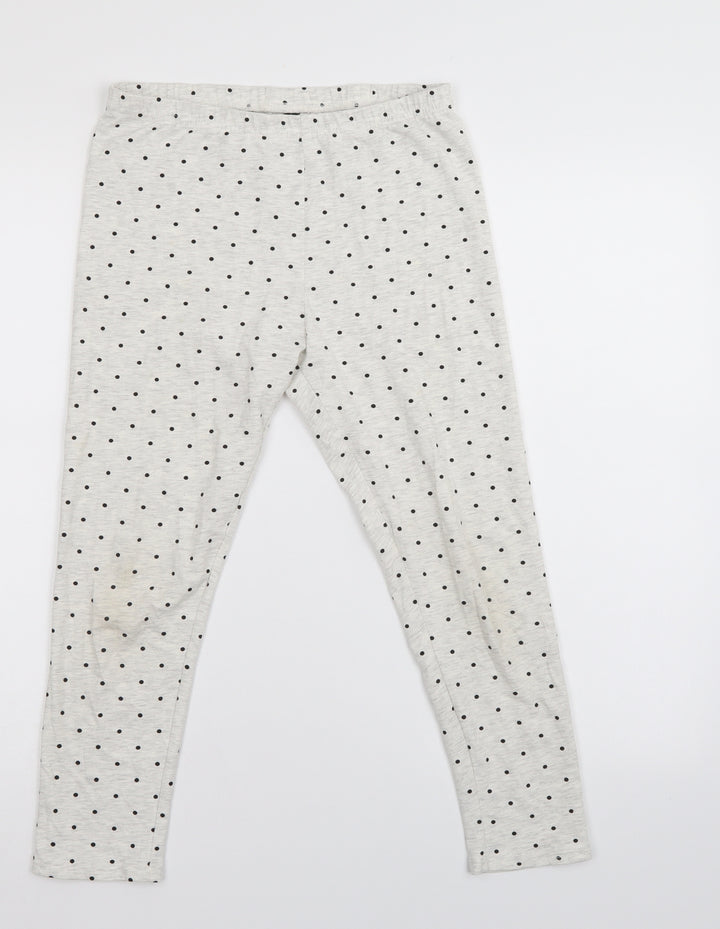 Primark Girls White Polka Dot   Pyjama Pants Size 13-14 Years