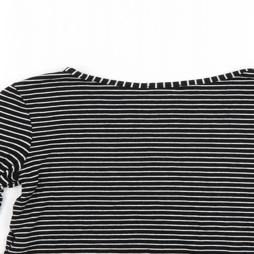 YD Girls Black Striped  Pullover Jumper Size 9-10 Years