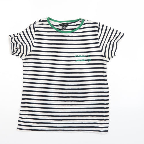 New Look Womens Multicoloured Striped  Basic T-Shirt Size 8