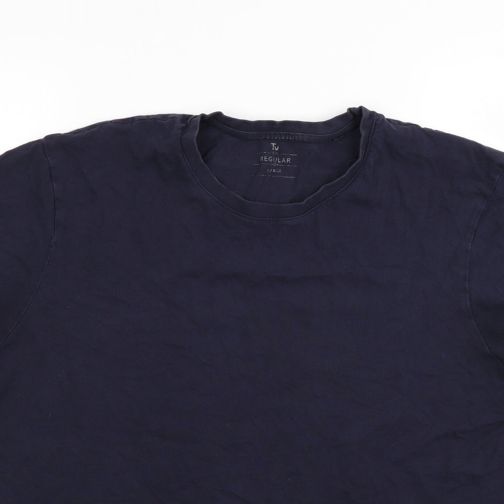 TU Mens Blue    T-Shirt Size L
