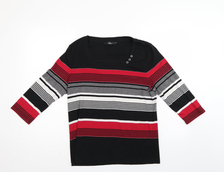 BM Casual Womens Multicoloured Striped Pullover Jumper Size M