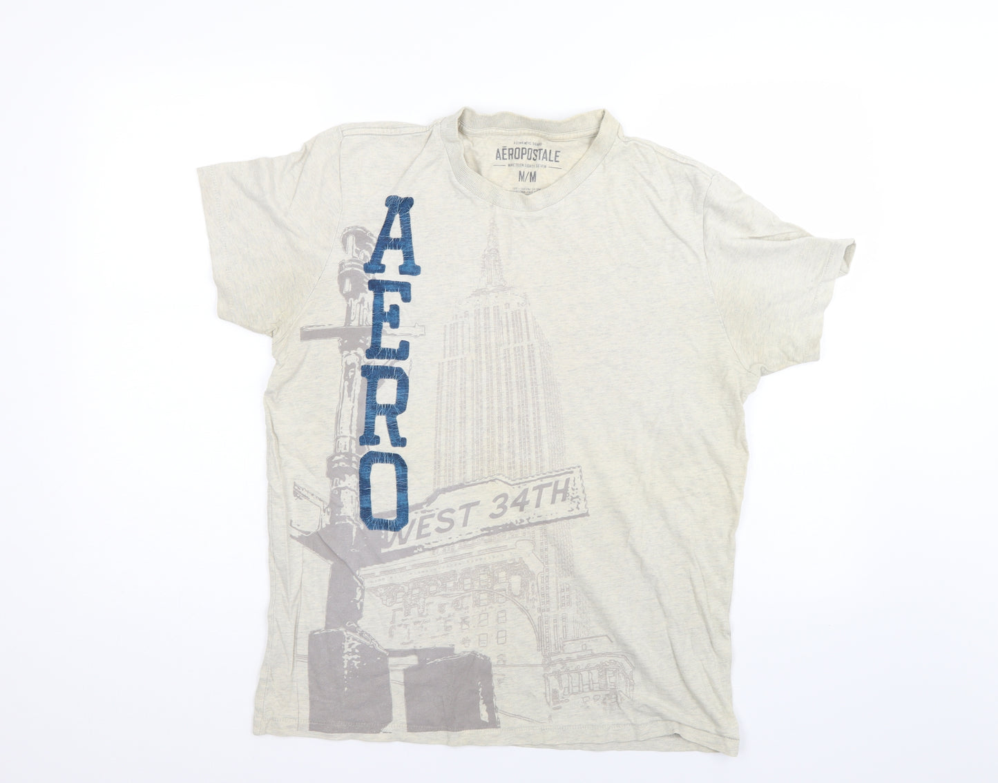 Aeropostale Mens Ivory    T-Shirt Size M