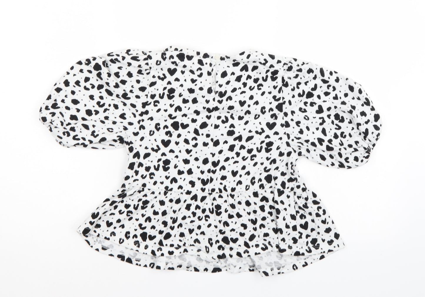 NEXT Girls White Animal Print  Tunic Blouse Size 10 Years
