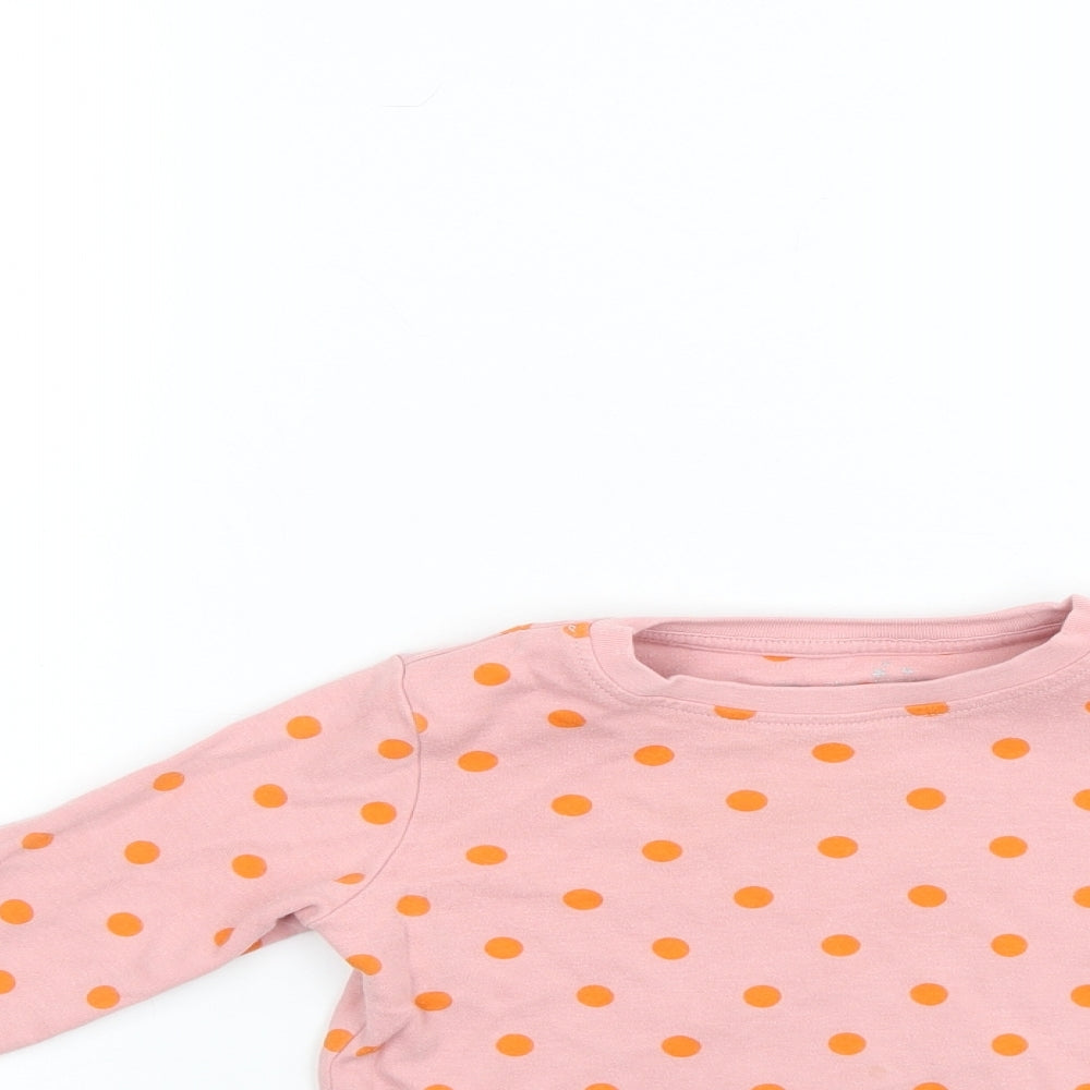 NEXT Girls Pink Polka Dot  Pullover Jumper Size 18-24 Months