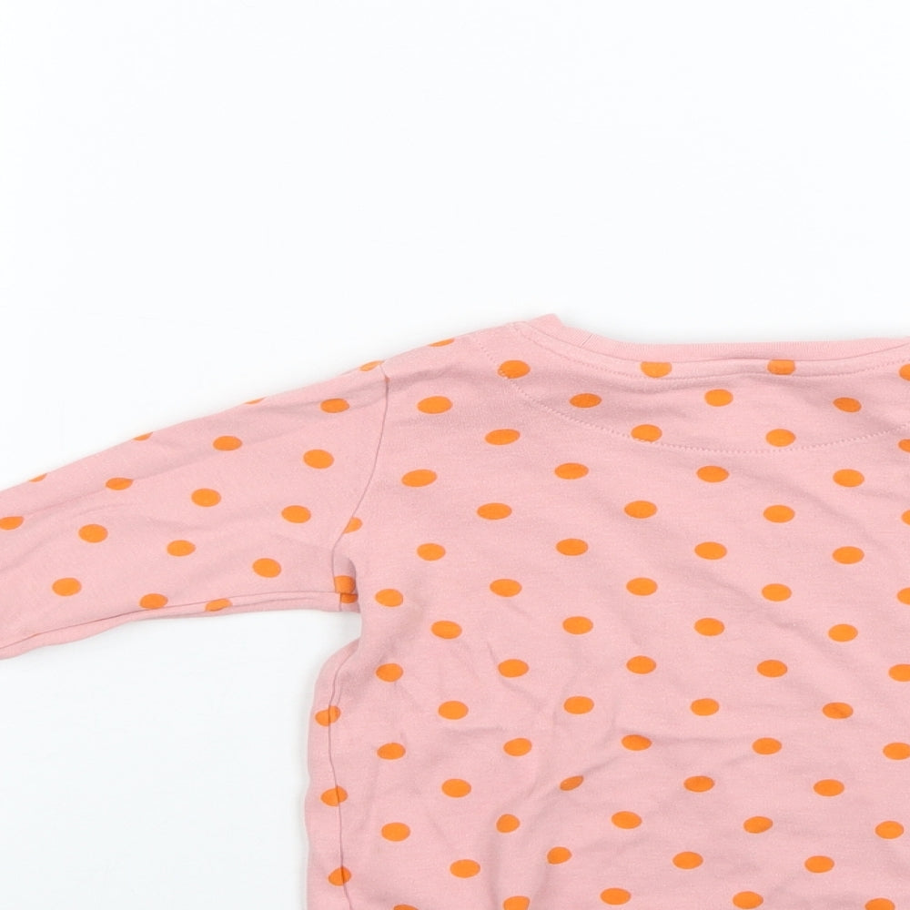 NEXT Girls Pink Polka Dot  Pullover Jumper Size 18-24 Months