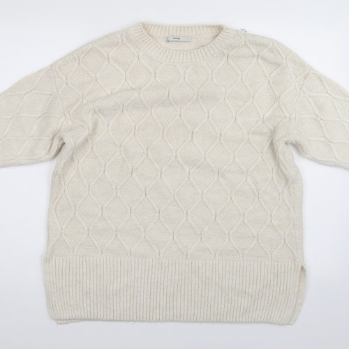 George Womens White Argyle/Diamond  Pullover Jumper Size L