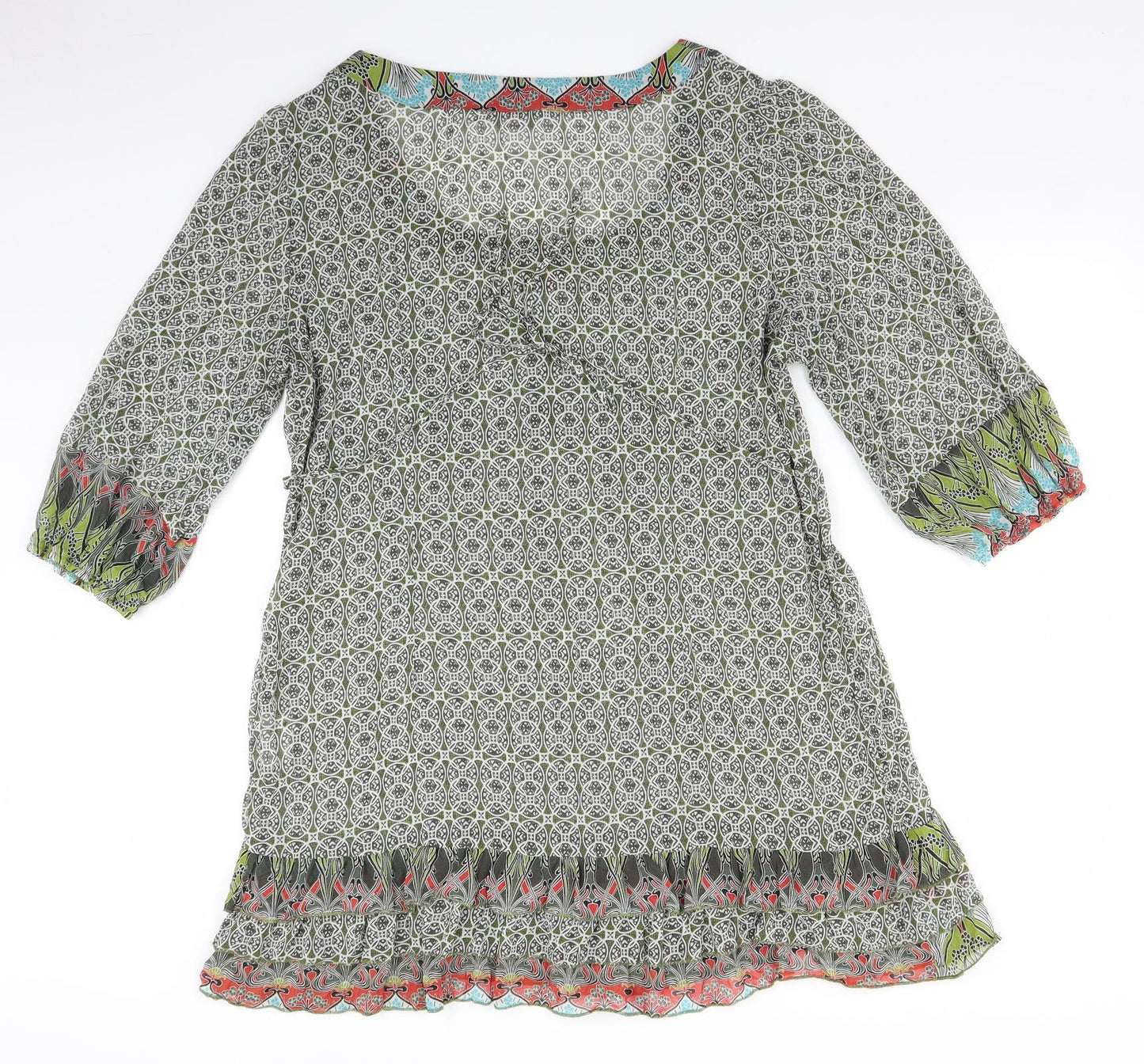 Per Una Womens Green Geometric  Fit & Flare  Size 18
