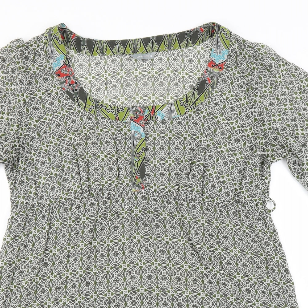 Per Una Womens Green Geometric  Fit & Flare  Size 18