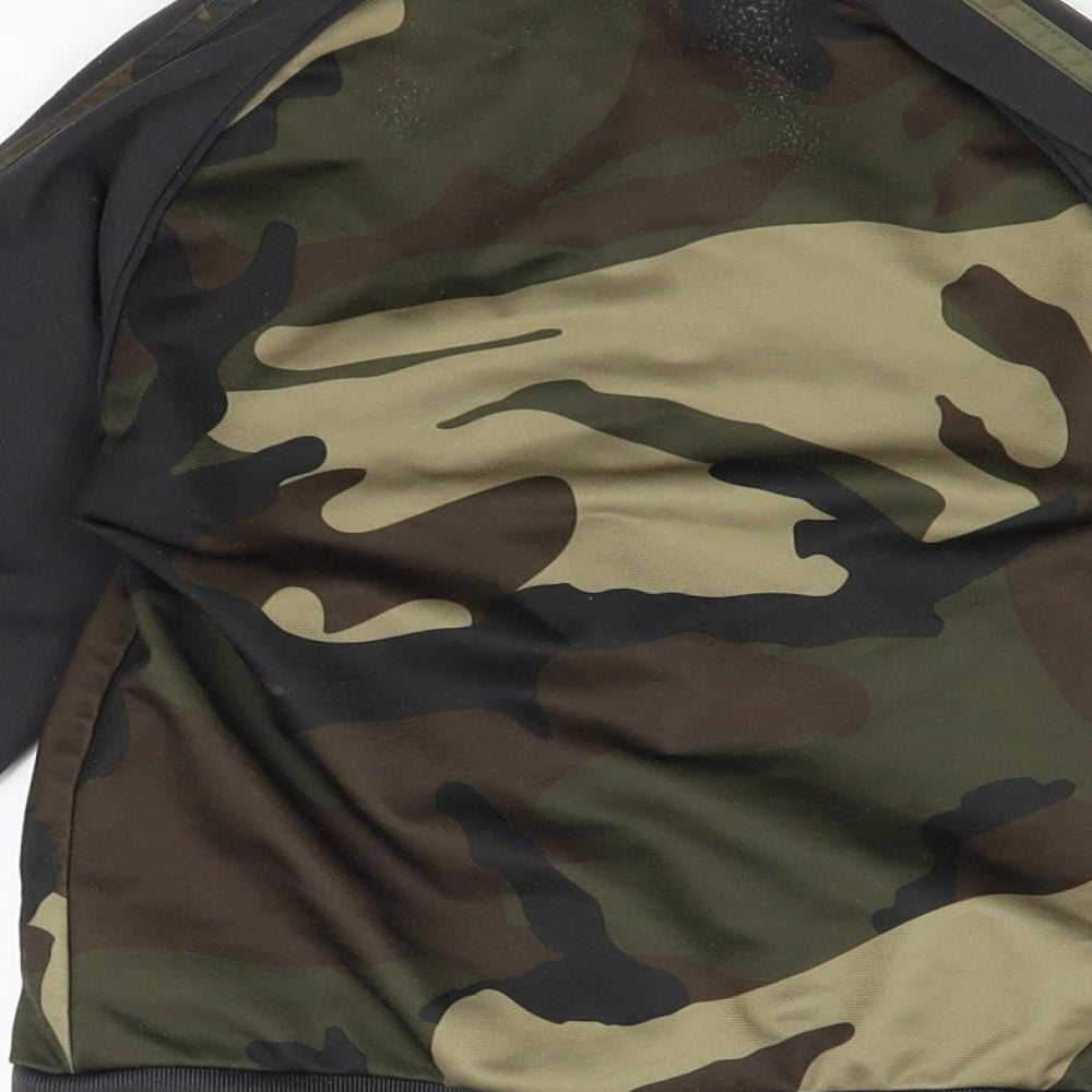 adidas Boys Green Camouflage  Full Zip Sweatshirt Size 4-5 Years