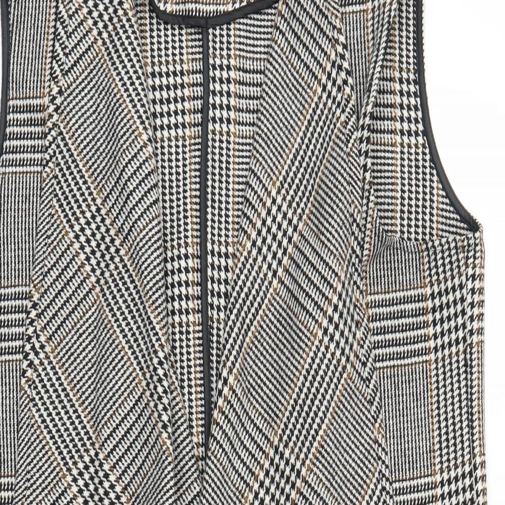 Papaya Womens Brown Houndstooth  Jacket Coatigan Size XL