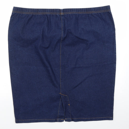 Simply Be Womens Blue  Denim Straight & Pencil Skirt Size 26