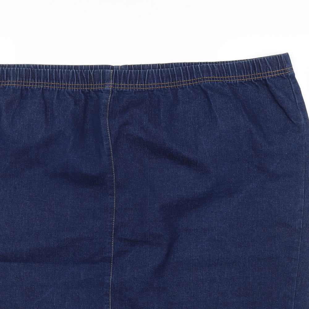 Simply Be Womens Blue  Denim Straight & Pencil Skirt Size 26