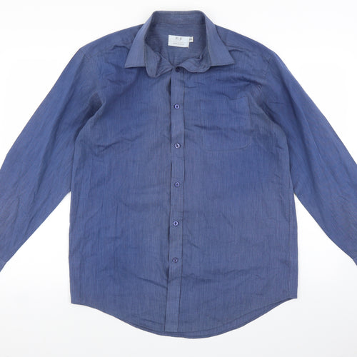F&F Mens Blue    Button-Up Size 15.5