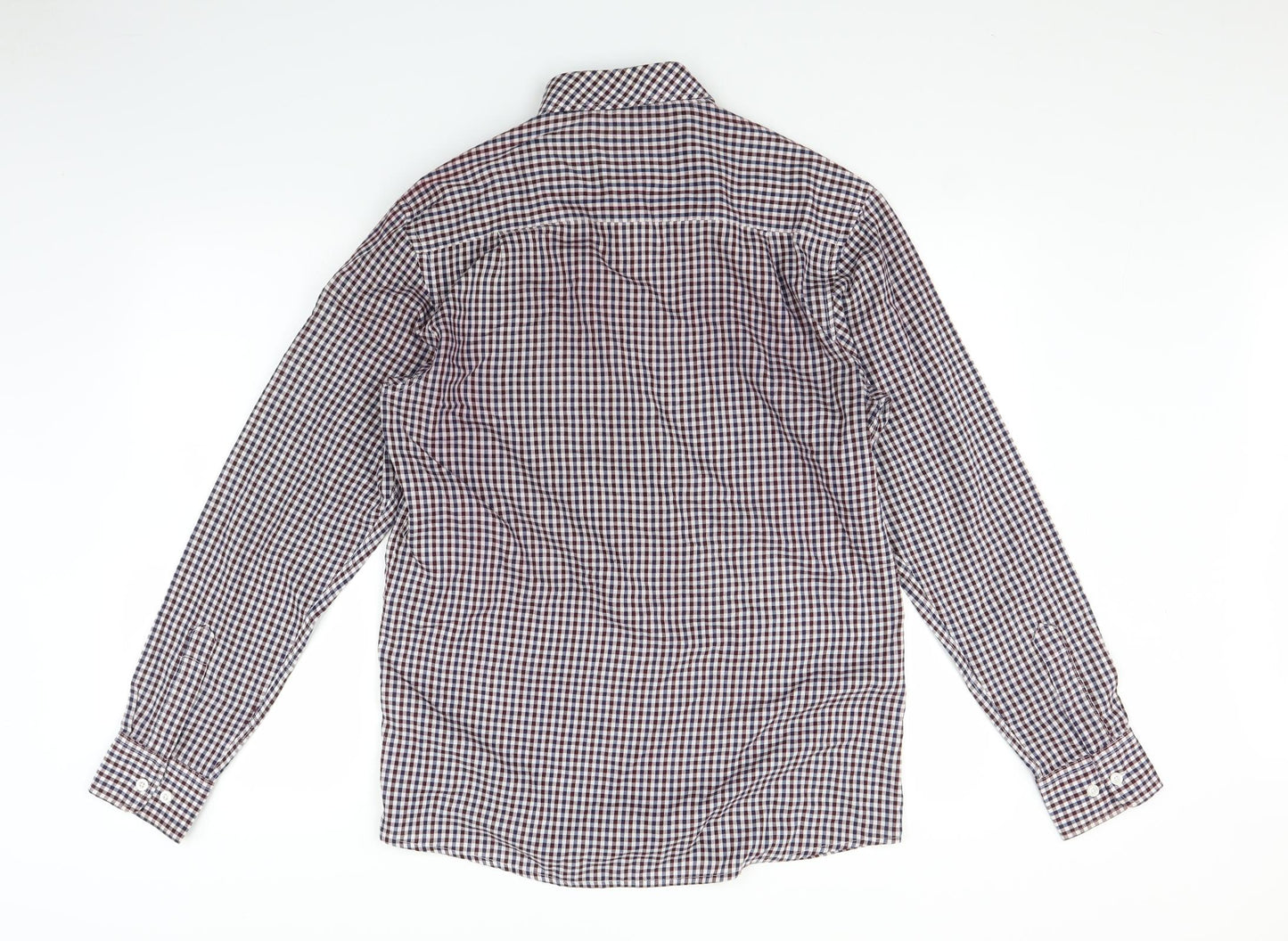 PIERE CANDIN Mens Red Check   Button-Up Size M