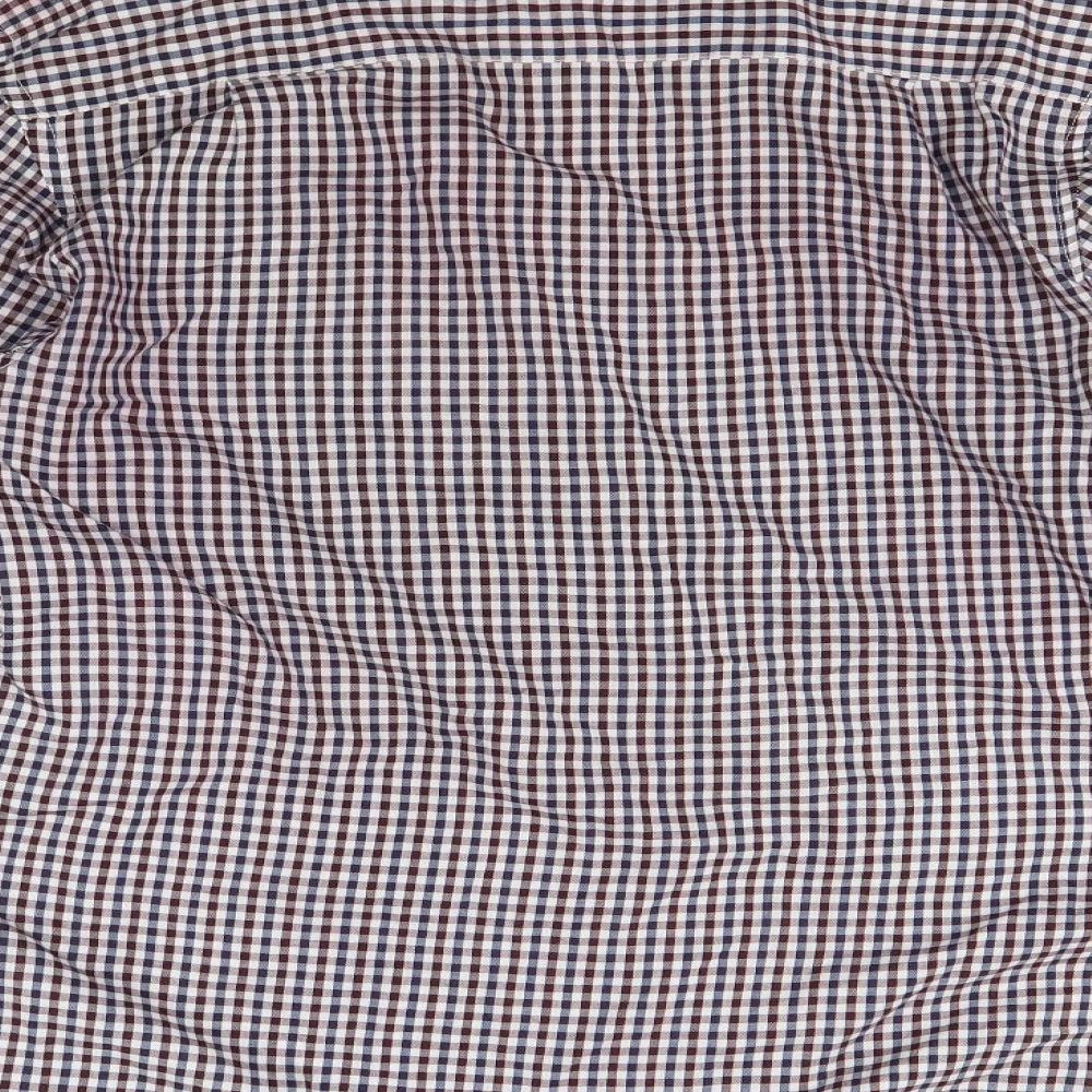 PIERE CANDIN Mens Red Check   Button-Up Size M